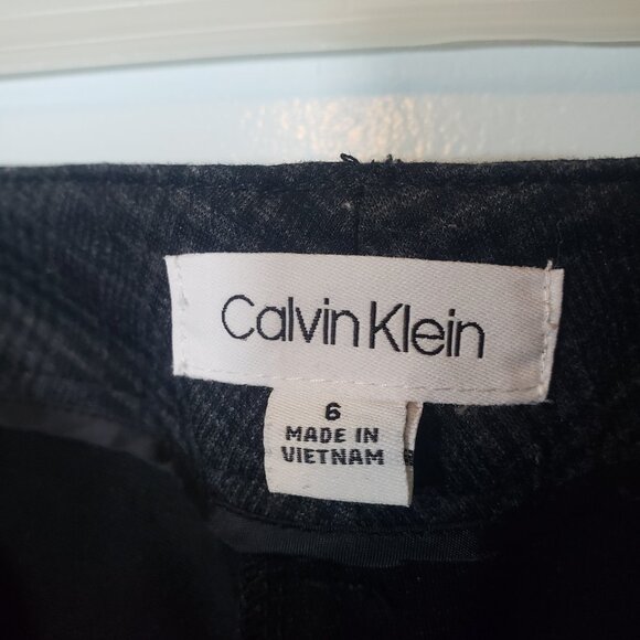 Calvin Klein Pants Women's Black Gray Plaid Grid size 6 - Picture 5 of 7